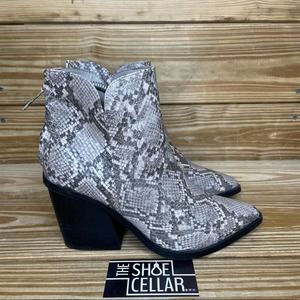 14th & Union Womens 7.5 Grier Ankle Booties Snake Print Heeled Boots